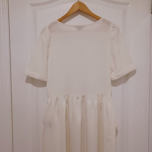 Suzy Shier Button Front Shirt Dress - Ivory - Picture 8 of 8